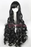 100cm long black wavy cosplay wig CB64A